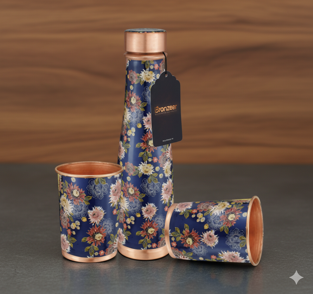 Utsav Graphica Navi Blue Copper Set