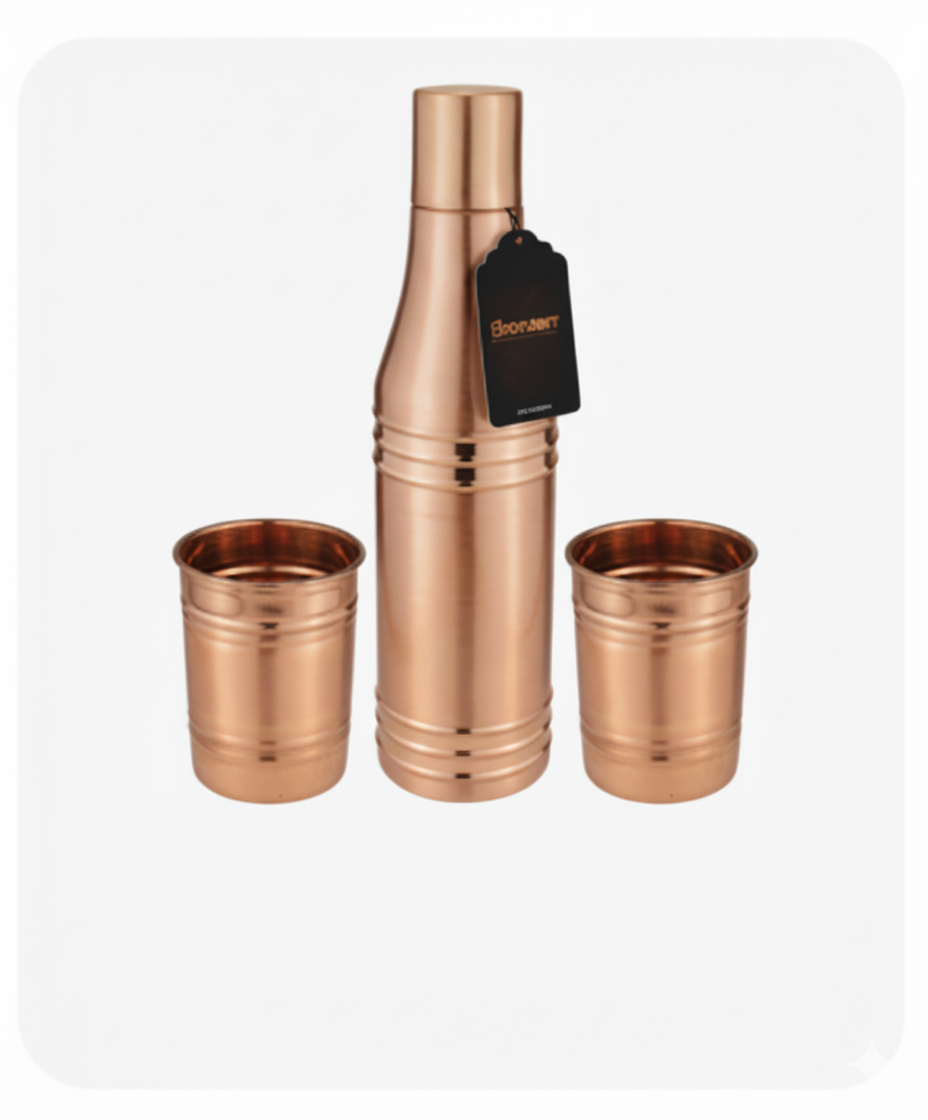 Slider Fancy Matt Copper Bottle Set (BZ-1011)