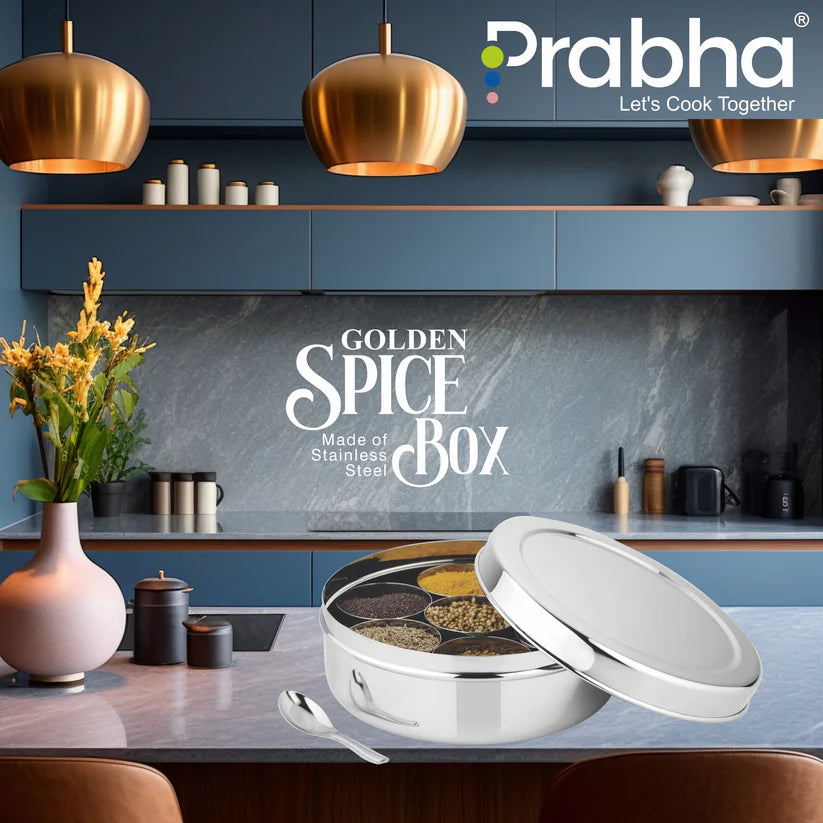 Stainless Steel Golden Spice Box - Best for Home & Kitchen