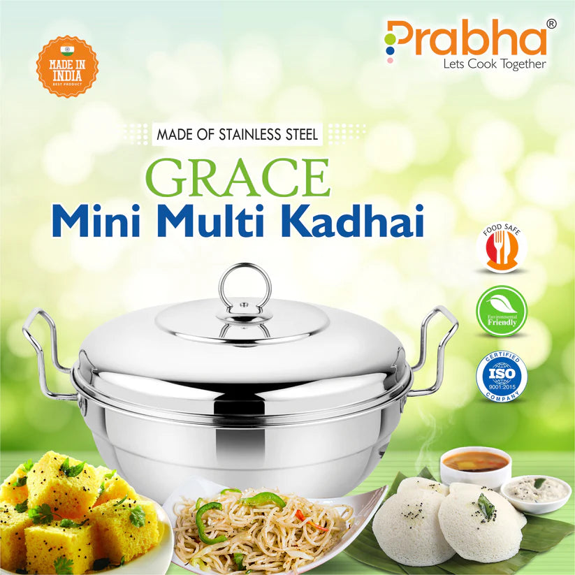 Grace IB Mini Multi Kadhai Plain With 4 Plates