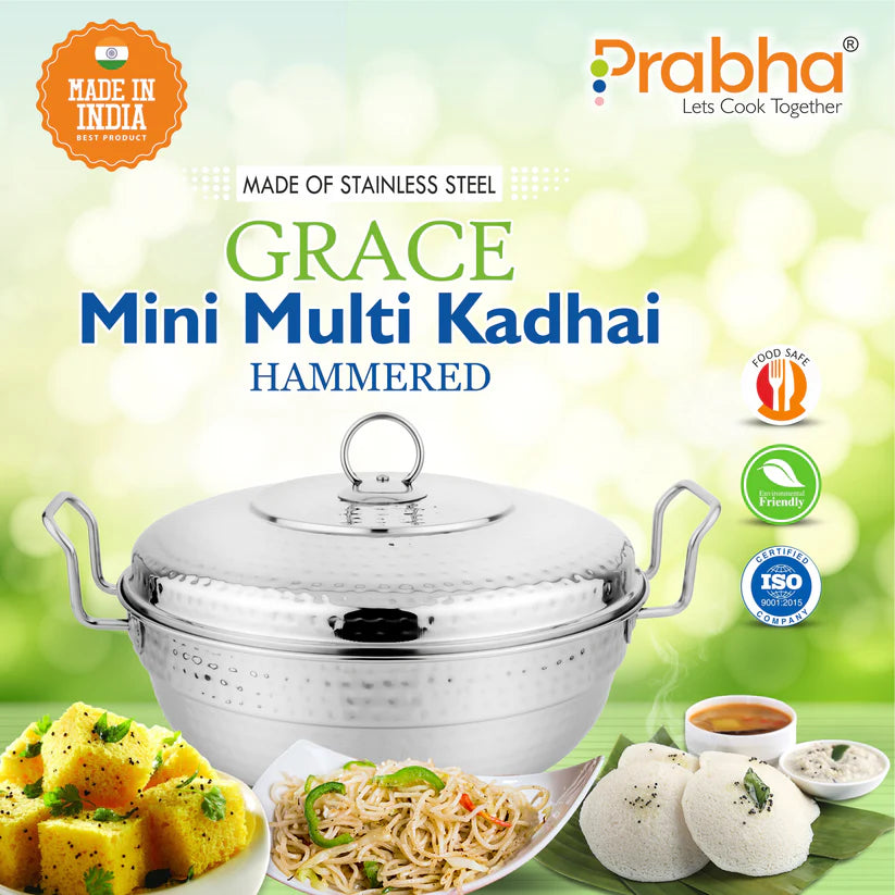 Prabha Grace IB Mini Multi Kadhai Hammered 20cm (4 Plates)