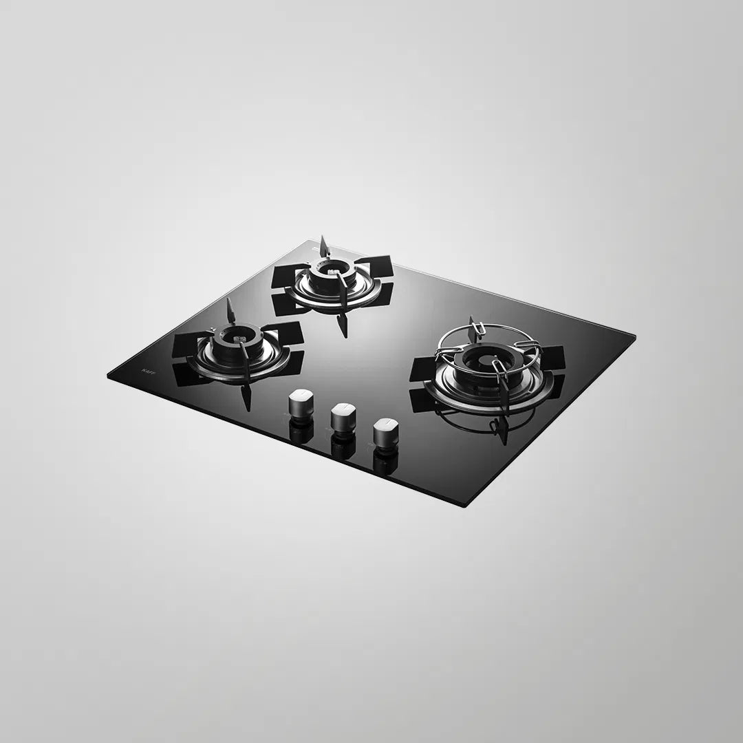 HBR 603 B 60cm Built-in Hob with 3 Brass Burners & Auto Ignition