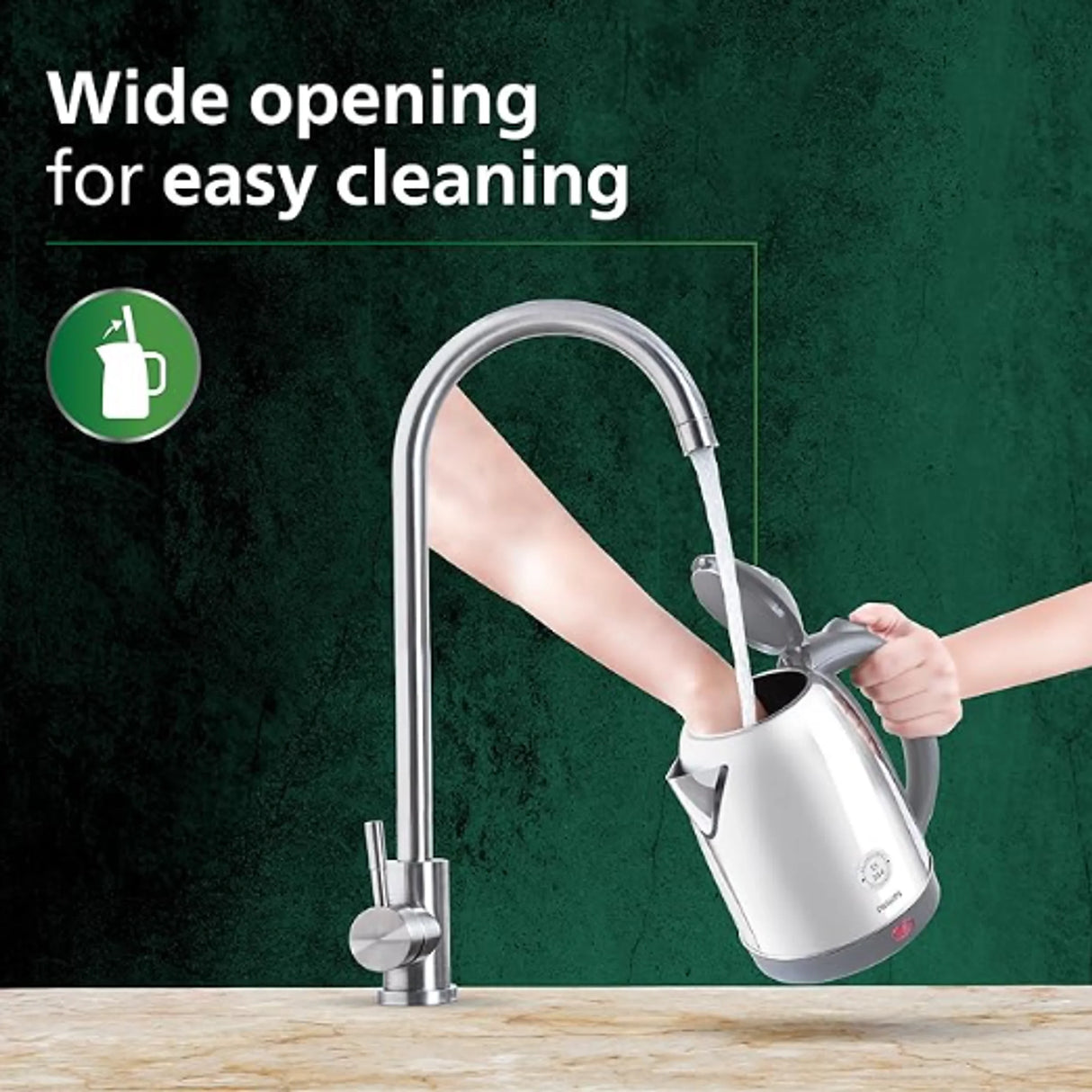 HD9363/02 Electric Kettle | 1.2L | 25% Thicker Stainless Steel Body | Rust-Proof SS 304 Steel | Food-Grade Material