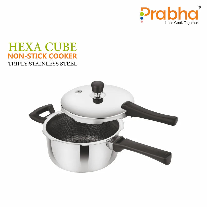 Stainless Steel Tri-Ply Hexa Cube Pressure Cooker – 5L