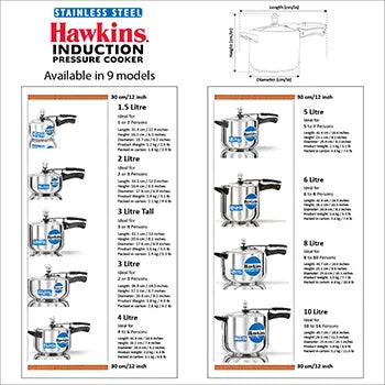 Stainless Steel Pressure Cooker 10 Litre (HSS10)
