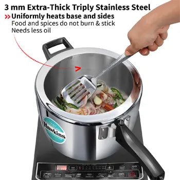 Tri-Ply Stainless Steel Pressure Cooker 4.5 Litre Wide Mouth (HSST45)