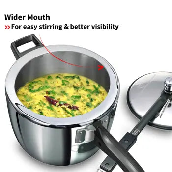 Tri-Ply Stainless Steel Pressure Cooker 4.5 Litre Wide Mouth (HSST45)
