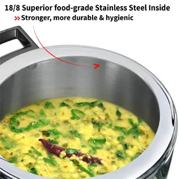 Tri-Ply Stainless Steel Pressure Cooker 4.5 Litre Wide Mouth (HSST45)