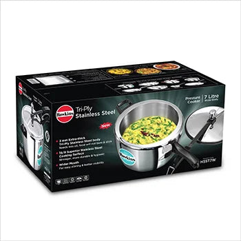 Tri-Ply Stainless Steel Pressure Cooker 7 Litre Wide (HSST7W)