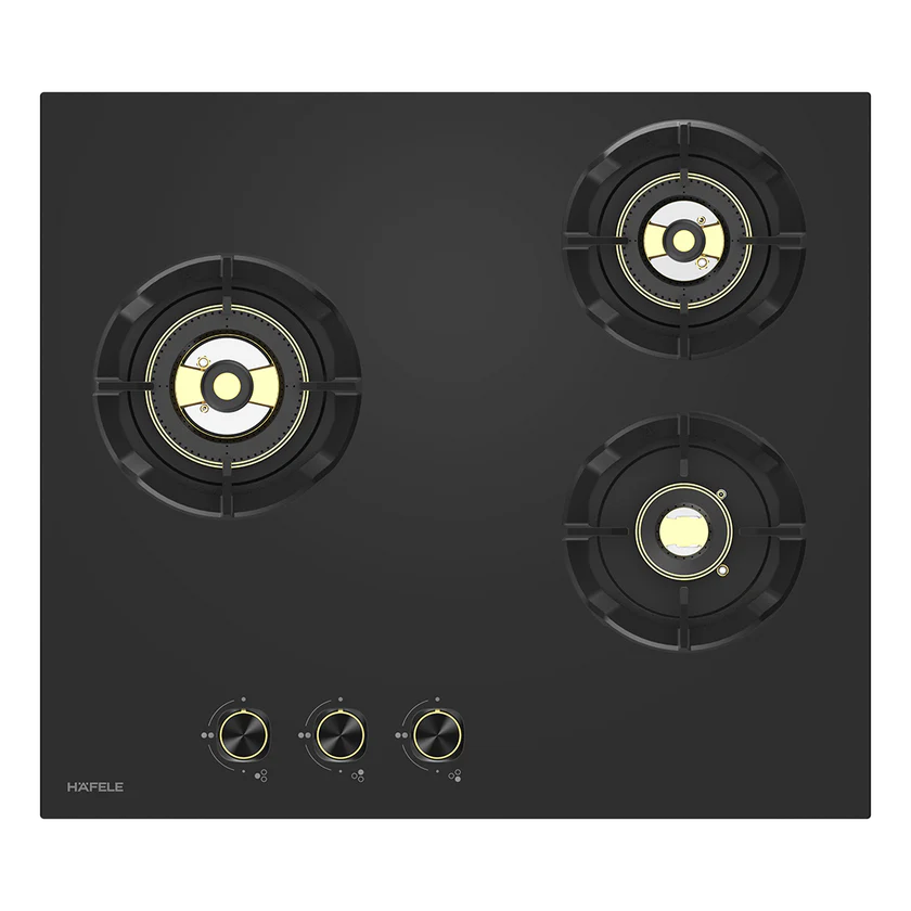 Augusta 360 60cm Built In Hob with 3 Full Brass Burners, Electric Auto Ignition & Flame Failure Safety – 538.61.261
