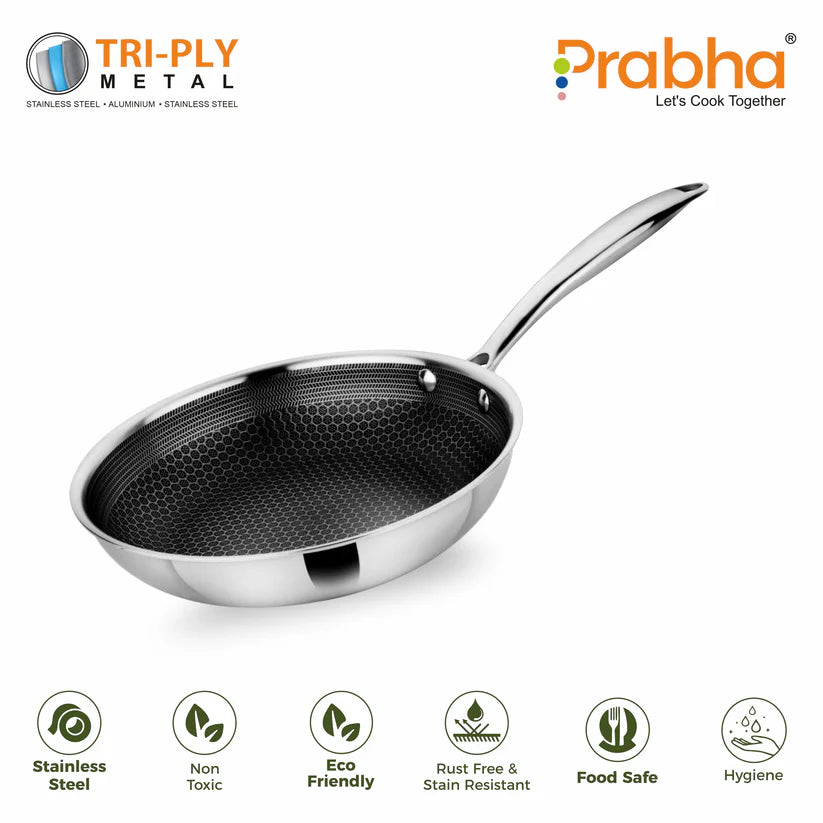 Tri-ply Hexa Cube Frypan With Lid – 0.9L, 20cm