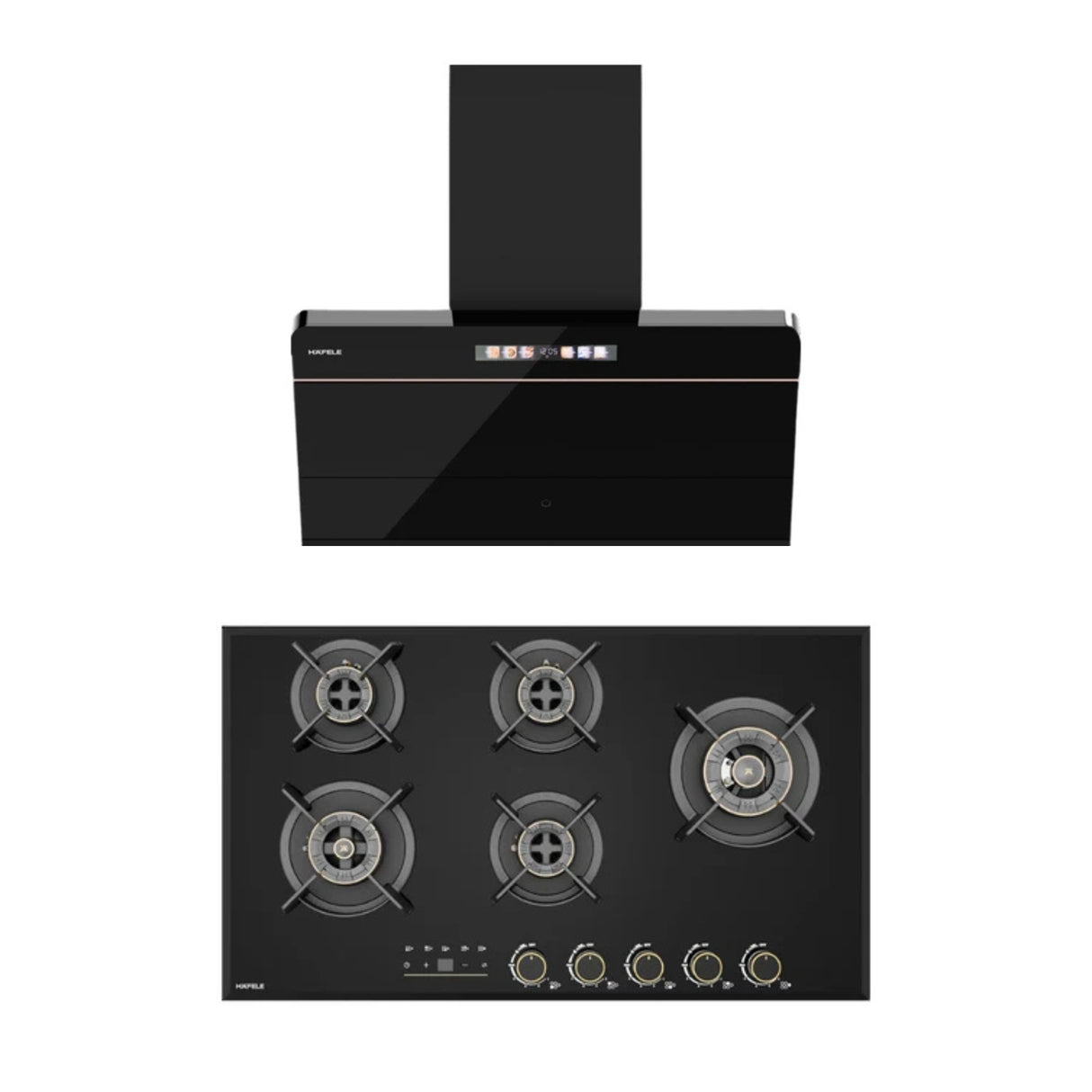 Combo Teresa Neo I-90 BLDC 90 cm Wall Mounted Chimney + Cronus Digi-Step 590 90 cm 5 Burner Hob
