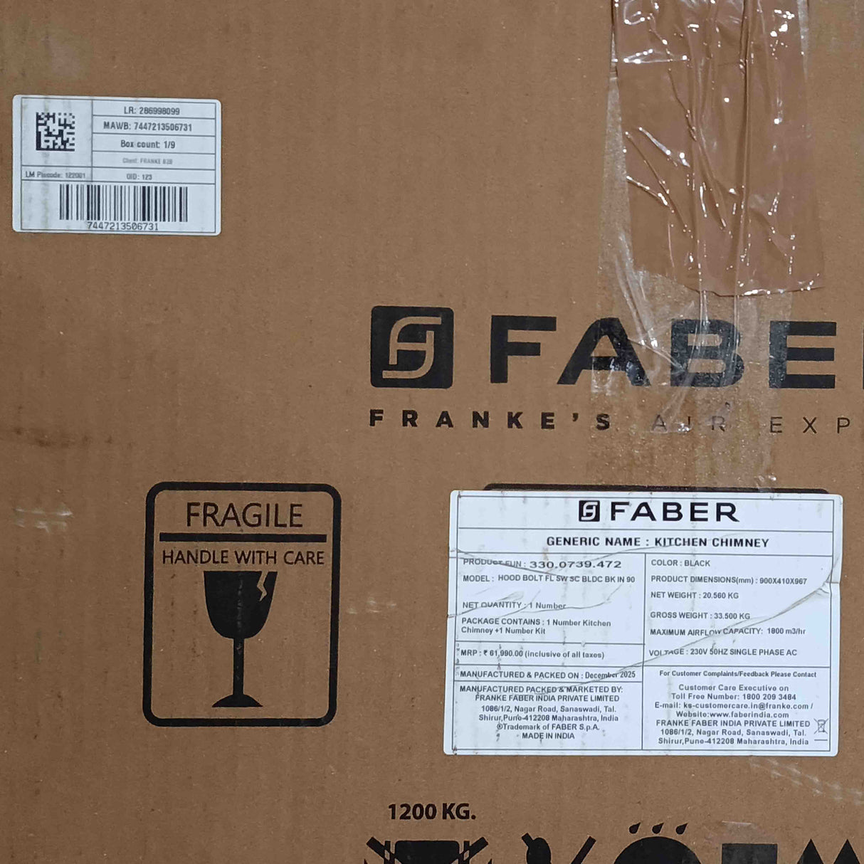 HOOD BOLT MAX FL SW SC BLDC BK IN 90 Autoclean 90 cm Wall Mounted Filterless Chimney