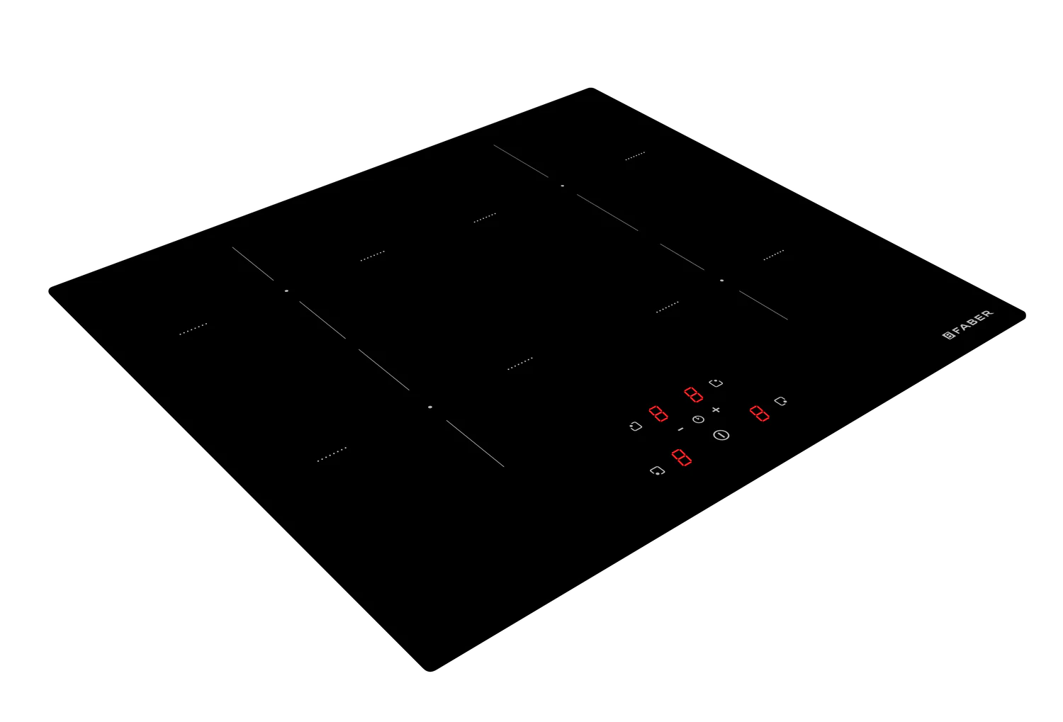 FBH 64 BK 4-Zone Built-In Induction Cooktop – 7400W, Touch Control
