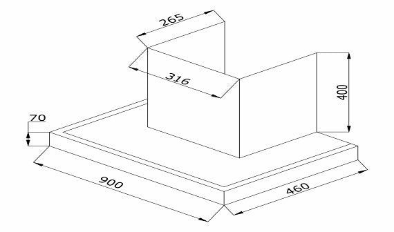 ISMART SPOT FL HAC 90 LTW NERO 90 cm Wall Mounted Chimney