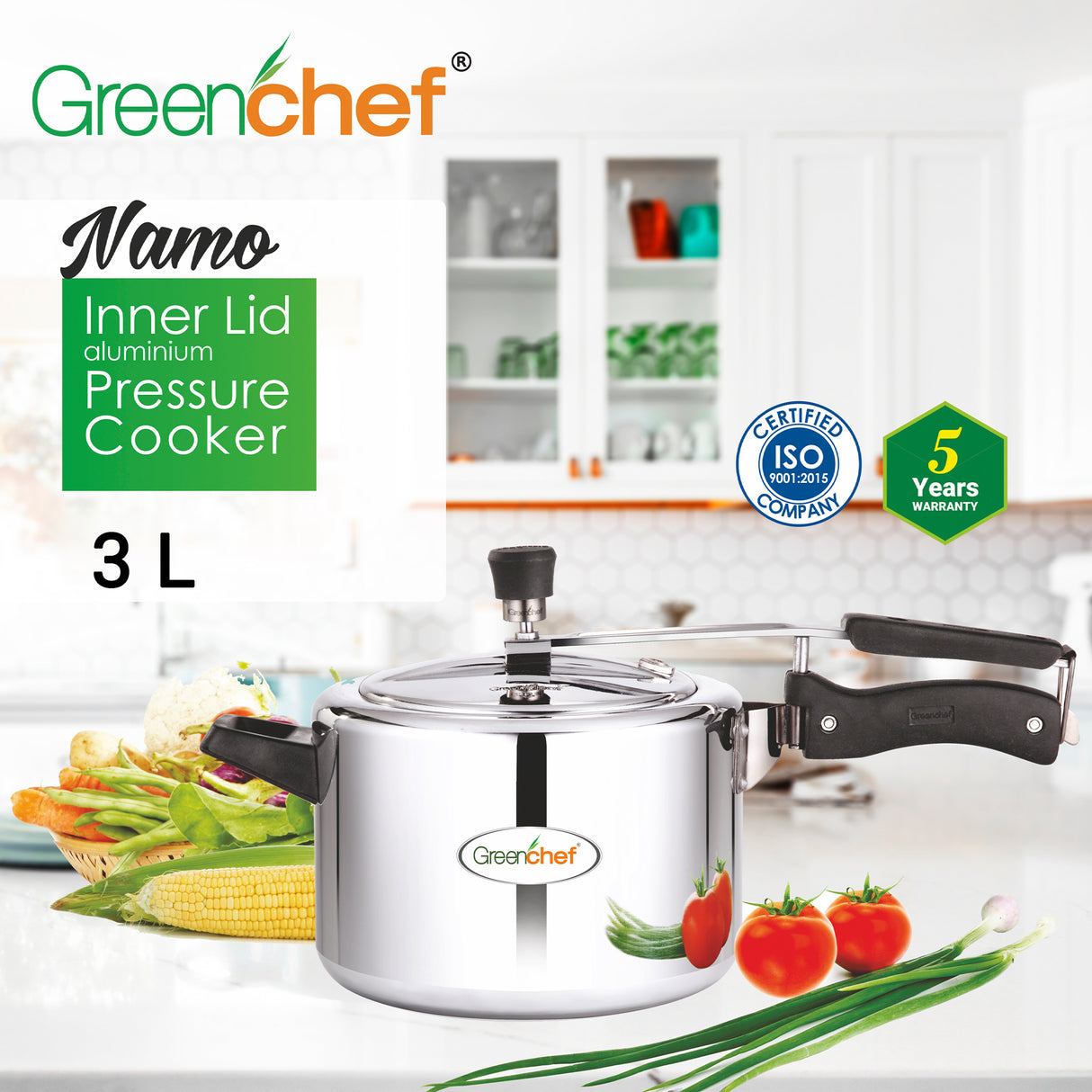 Greenchef NAMO Induction Base innerlid Cooker 3ltr