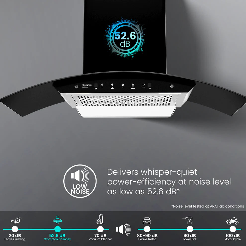 CHD-IMC90FLE-IND IntelliMotion Curved 90cm Filterless Chimney
