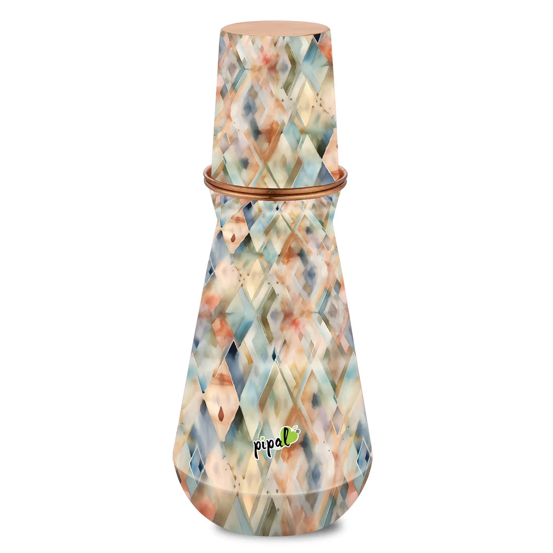 Kumbh Printed Copper Carafe Diamond – 950 ml