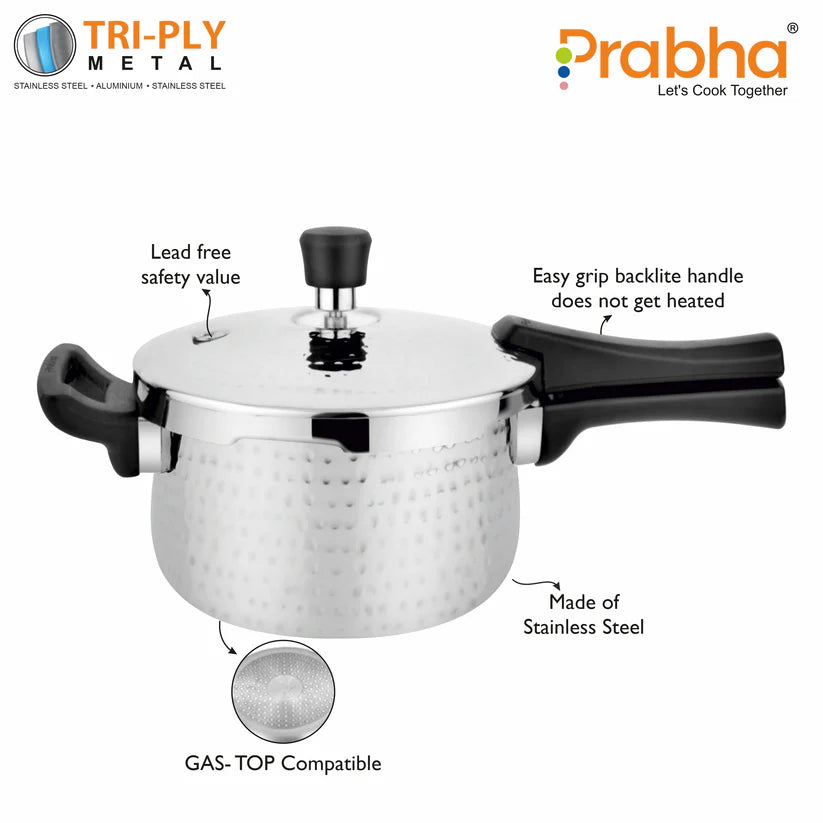 Triply Kalash Hammered Pressure Cooker – 5L
