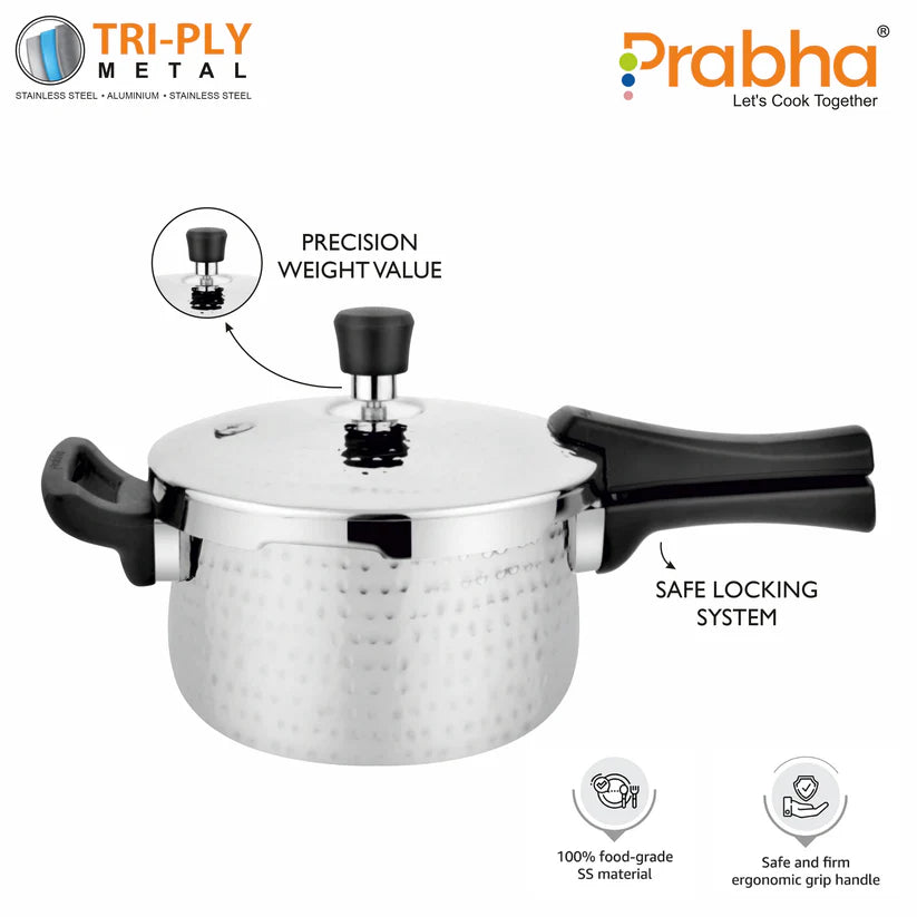 Triply Kalash Hammered Pressure Cooker – 5L