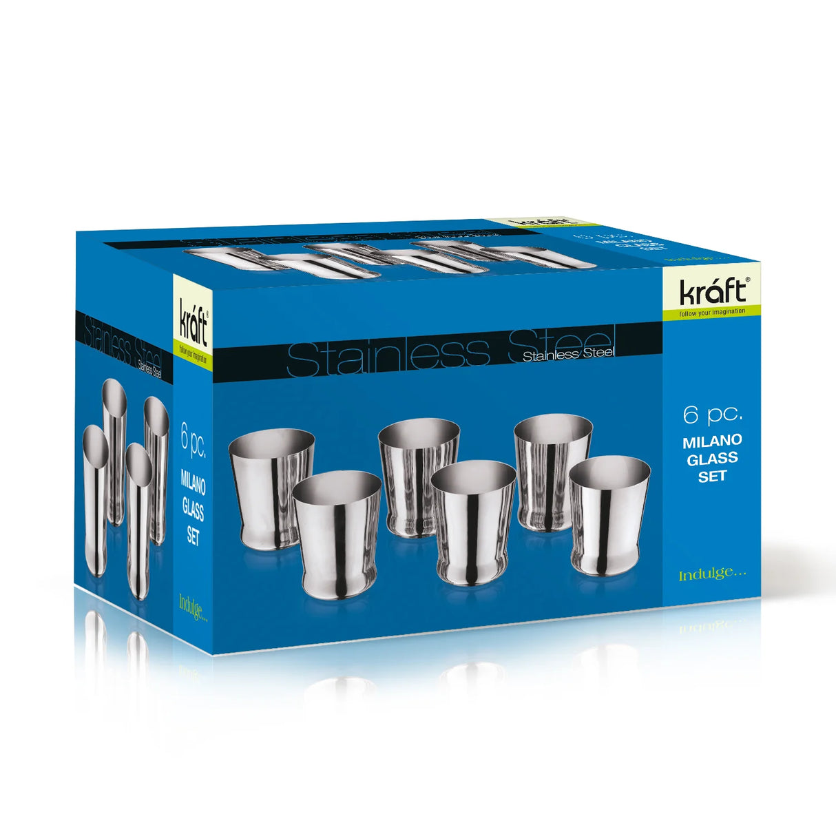 Milano Stainless Steel Glass Set of 6