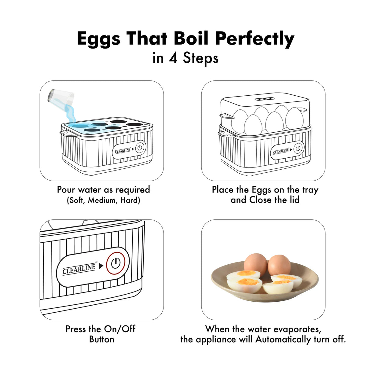 Egg Boiler with free Egg Poaching Tray (EB-01)