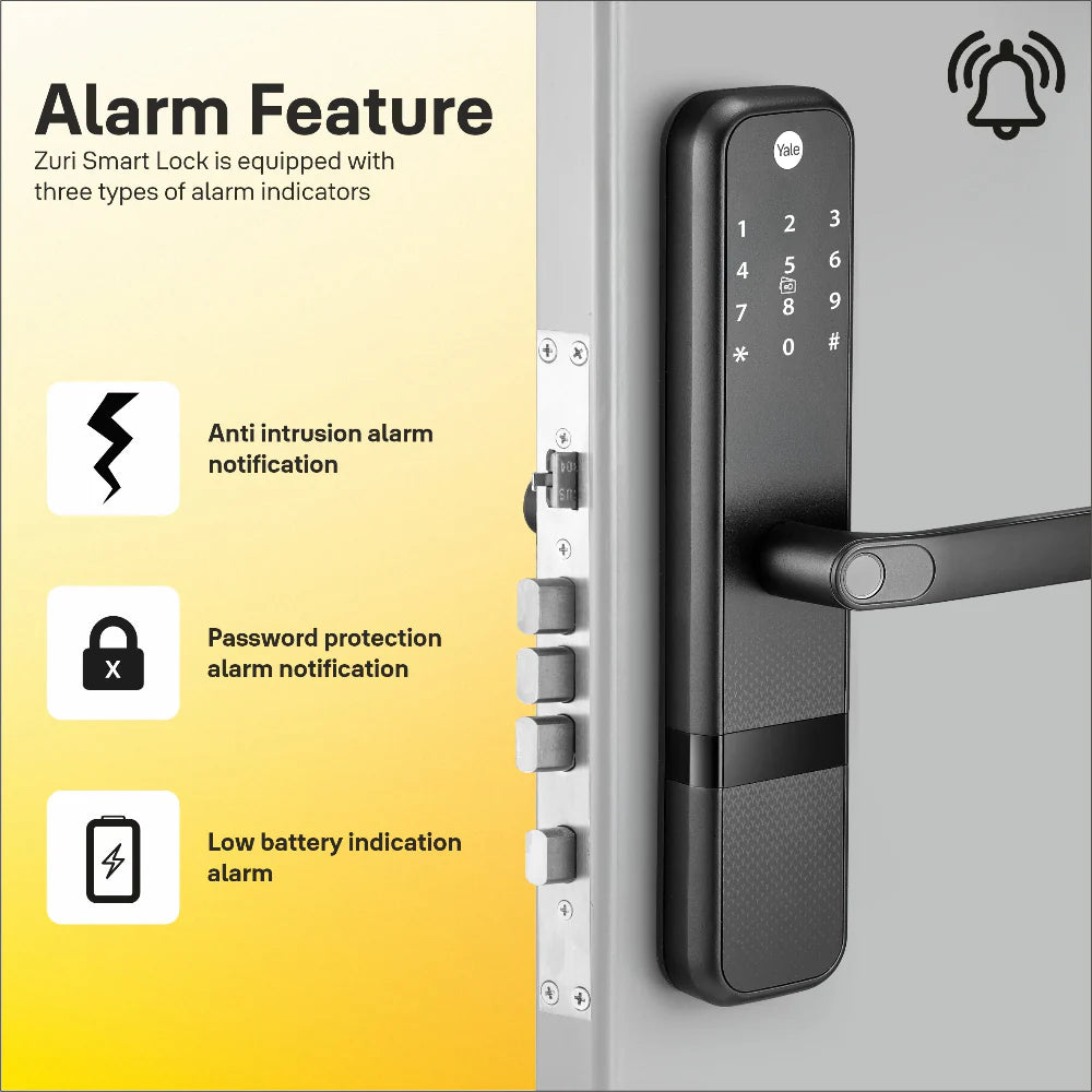 Yale Zuri Smart Lock (Black) with 5 way unlocking