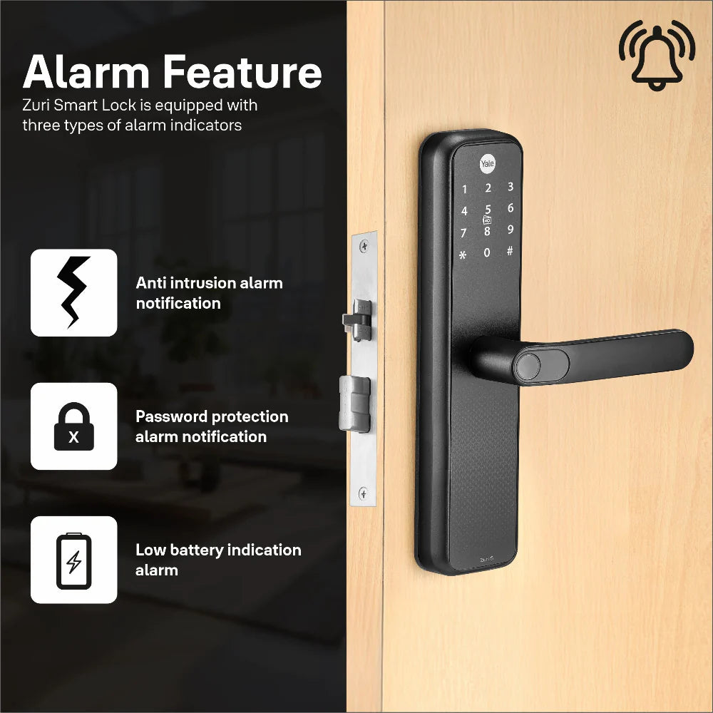 Zuri S (Black) Smart Lock with 5 way unlocking