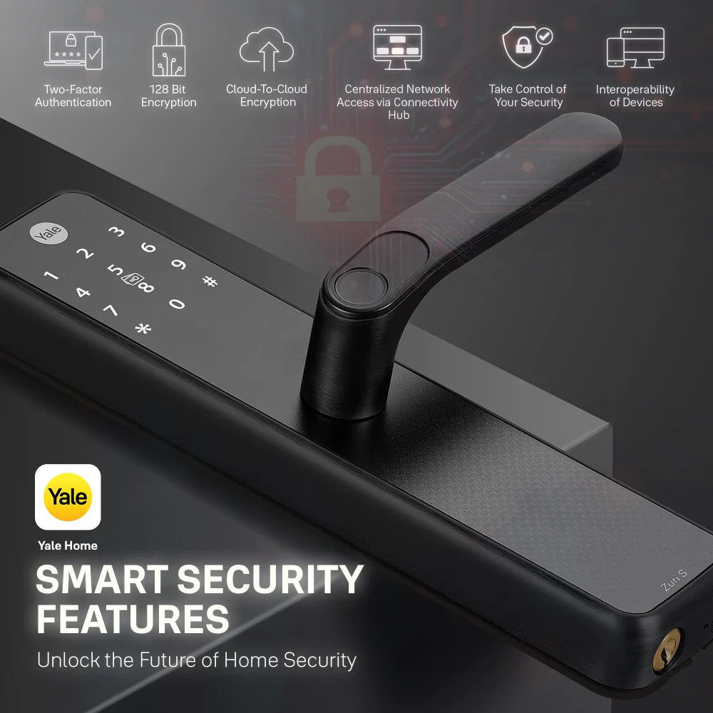 Zuri S (Black) Smart Lock with 5 way unlocking