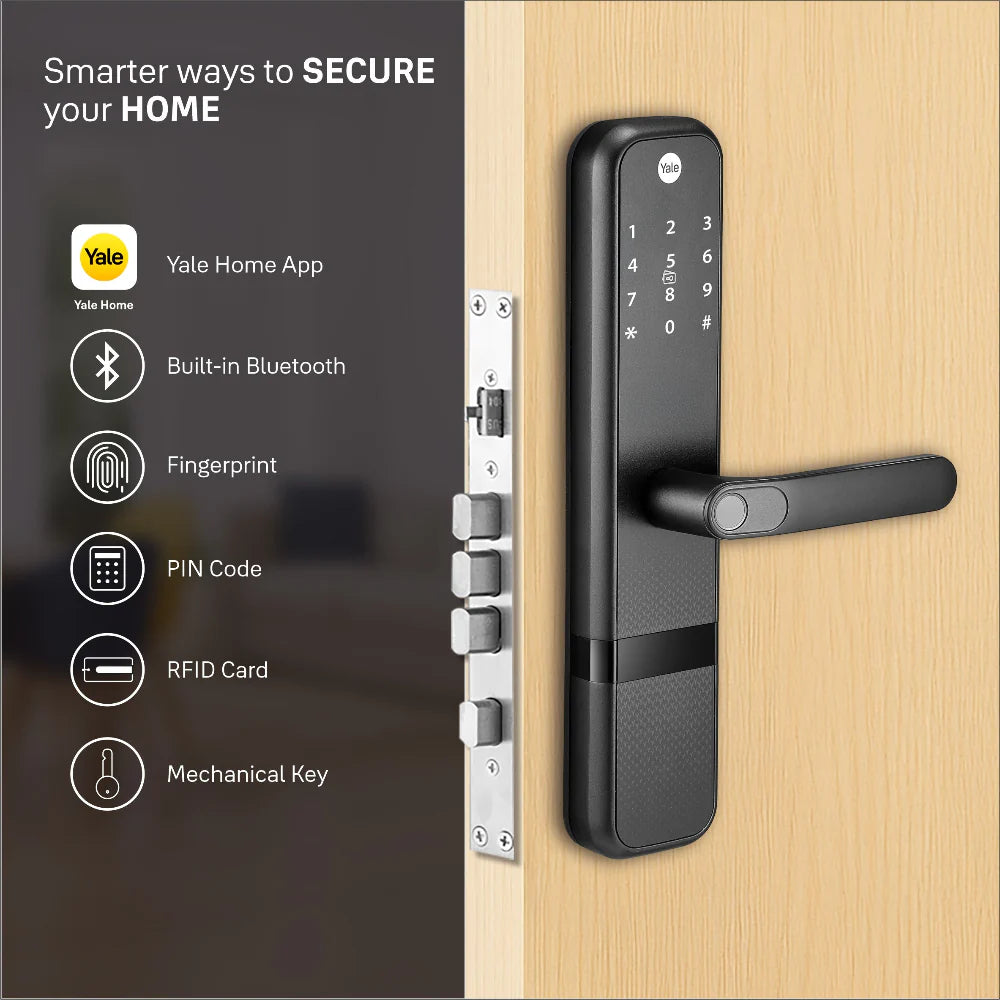 Yale Zuri Smart Lock (Black) with 5 way unlocking