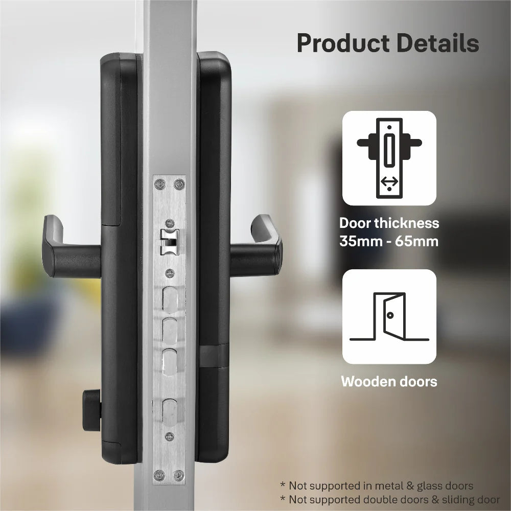 Yale Zuri Smart Lock (Black) with 5 way unlocking