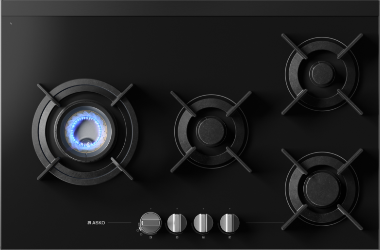 HG8843BGB1 4 Burner Gas Hob 80cm Black Glass 538.60.788