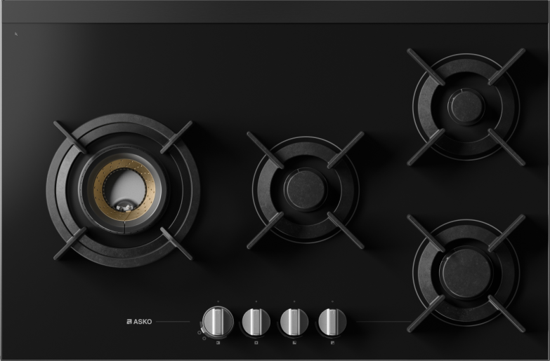 HG8843BGB1 4 Burner Gas Hob 80cm Black Glass 538.60.788