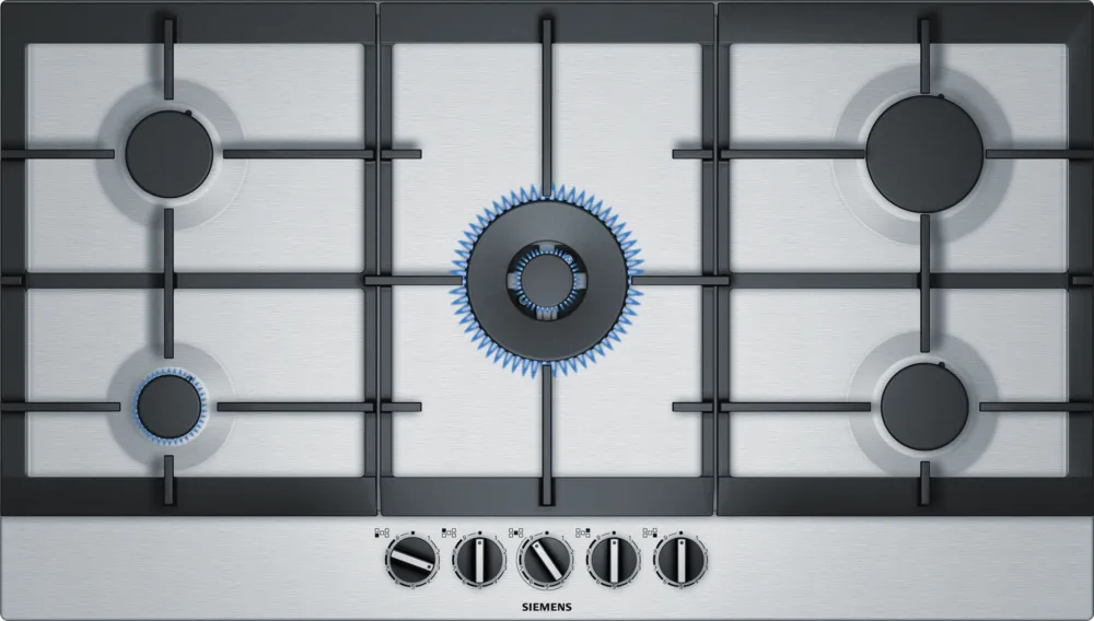 iQ500 90 cm Gas Hob EC9A5RB90I with StepFlame Technology & 5 Burners – Stainless Steel