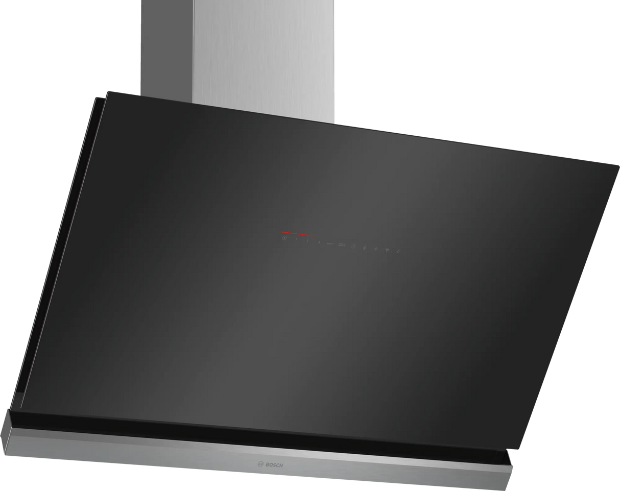 Series 8 Wall-Mounted Cooker Hood 90 cm Clear Glass Black Printed DWK98PR60I (Home Connect