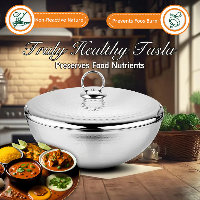 Magnum Capsule Bottom Hammered Tasla With Lid – 2.4L, 24cm