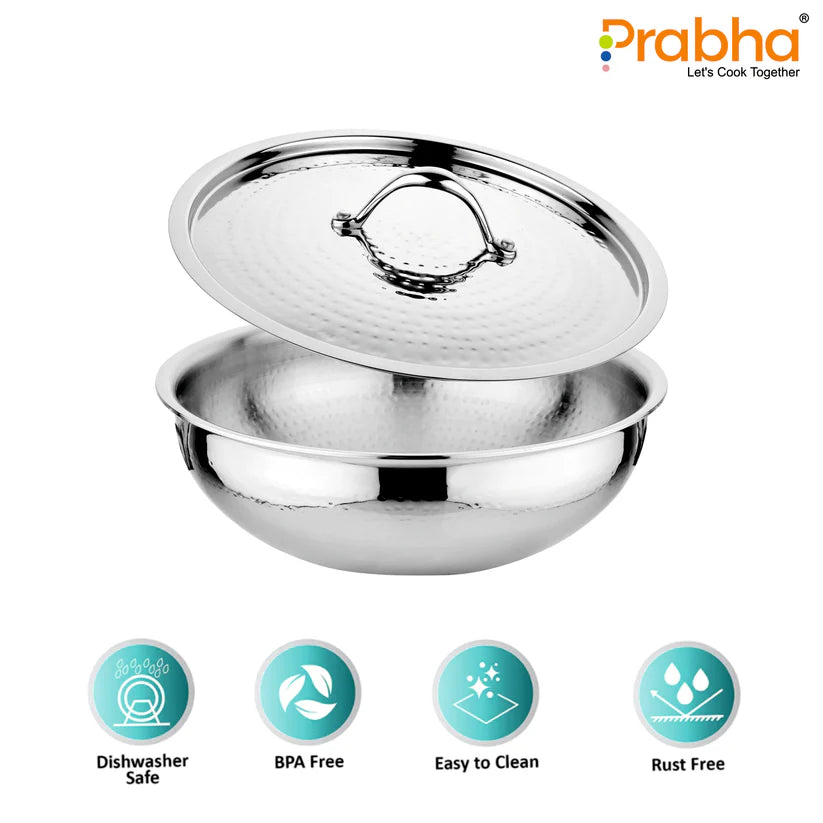 Magnum Flat Bottom Hammered Tasla Without Lid – 3.4L, 26cm