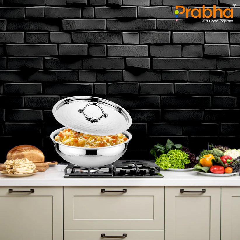 Magnum Flat Bottom Hammered Tasla Without Lid – 3.4L, 26cm