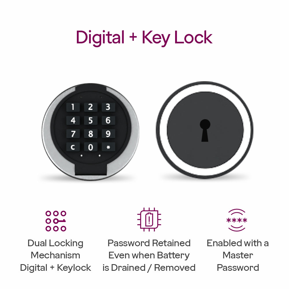 Matrix 2414 (66L) EL+KL Fire-Resistant Home Locker with Dual Lock – Coffee Brown