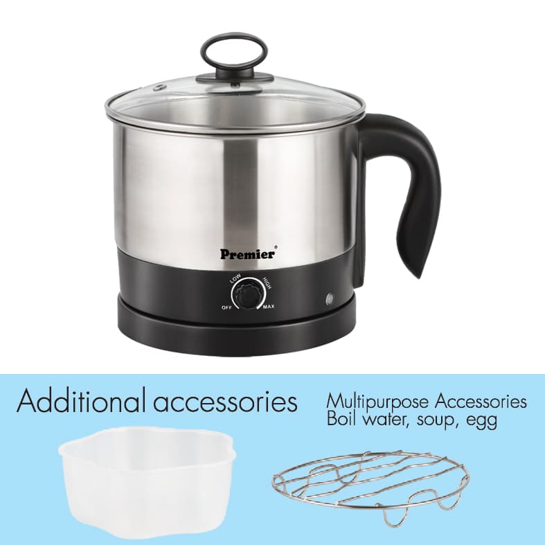 Premier Stainless Steel Stew Multi Kettle 1.2 Ltr – EK4814 – 600 Watts