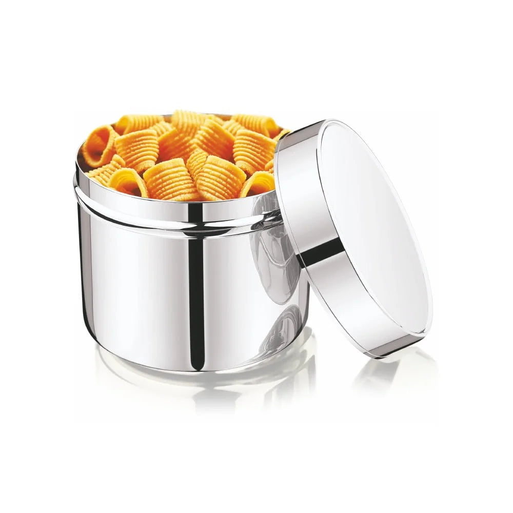 Mukti Stainless Steel Food Storage Jars & Containers|Snacks Dabba|Nasta Box See Through Lid|1900ml x 1pc
