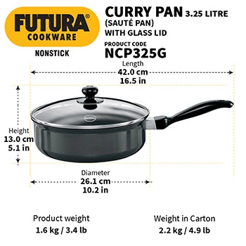 Hawkins Saute Pan 3.25 L with Stainless Steel Lid NCP325S