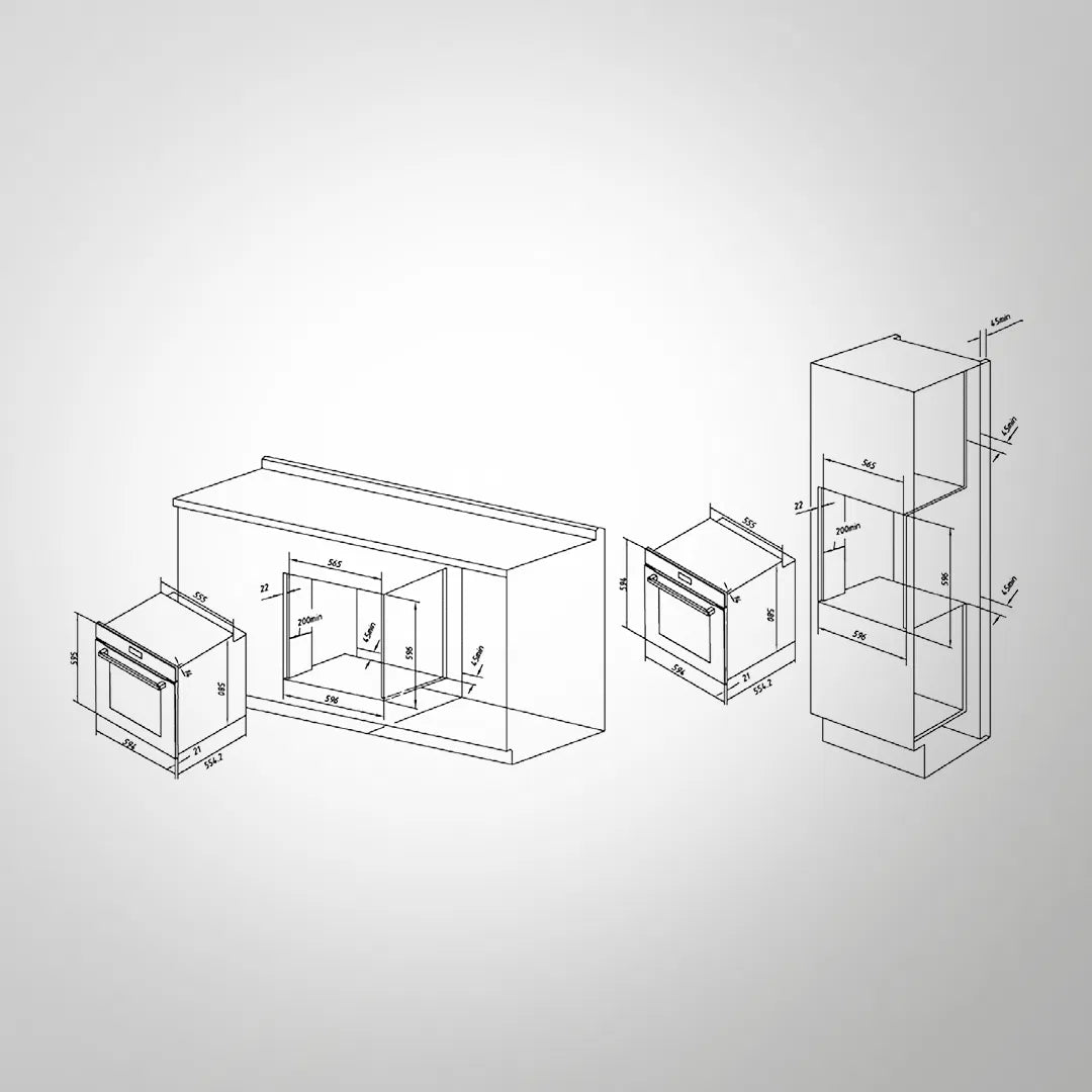 OV 81 AMSTF 81L Built-in Combi Oven with Steam, Air Fryer, True Convection, Smart TFT Panel, Wi-Fi & 120+ Recipes – Premium Black Glass