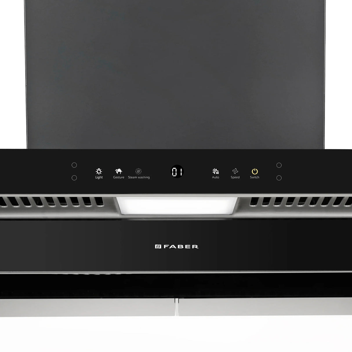 HOOD THUNDER STORM FL SW SC BK 90 Wall Mounted Chimney with 1800m³/hr Suction, Auto Steam Clean, Gesture & Touch Control - 330.0697.307