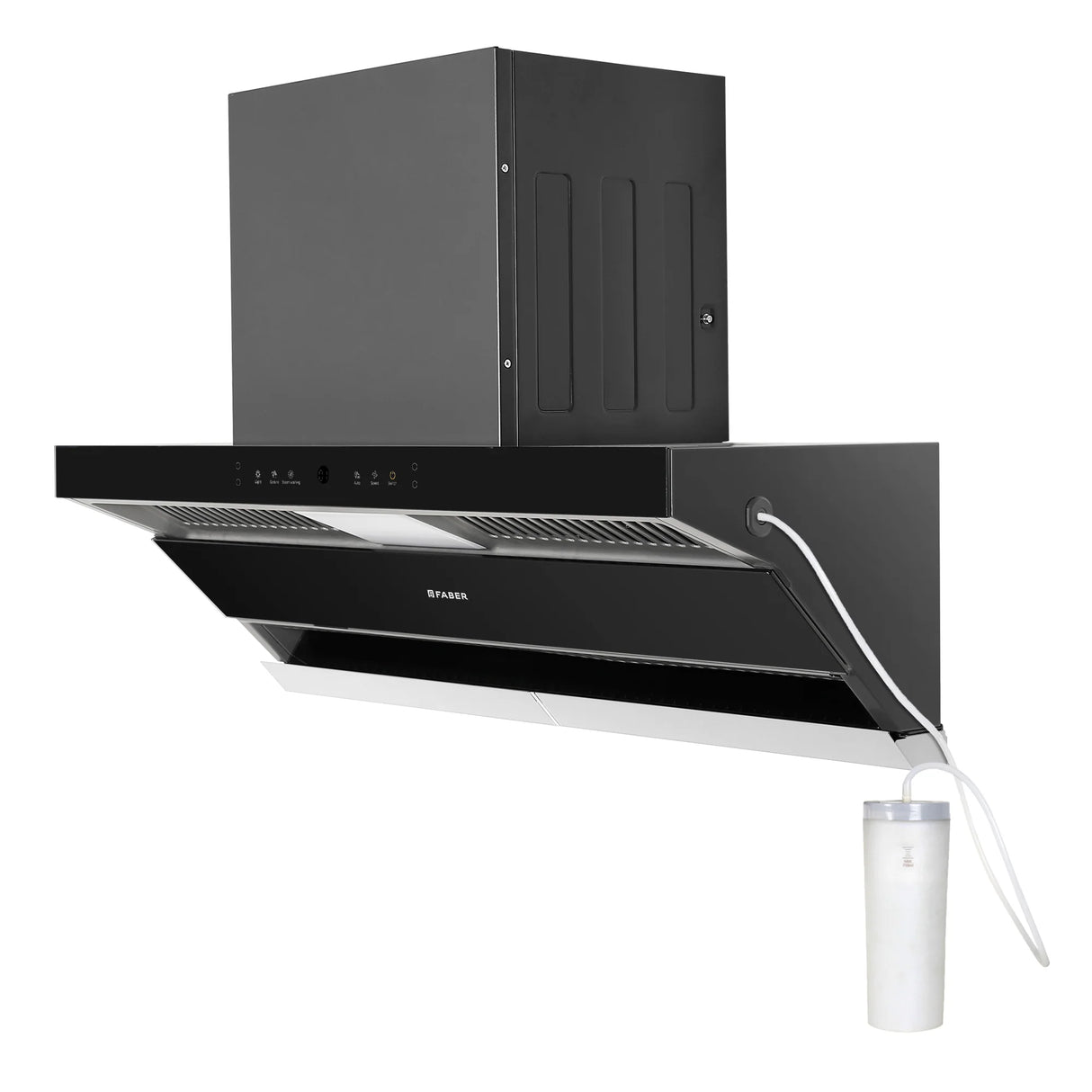 HOOD THUNDER STORM FL SW SC BK 90 Wall Mounted Chimney with 1800m³/hr Suction, Auto Steam Clean, Gesture & Touch Control - 330.0697.307
