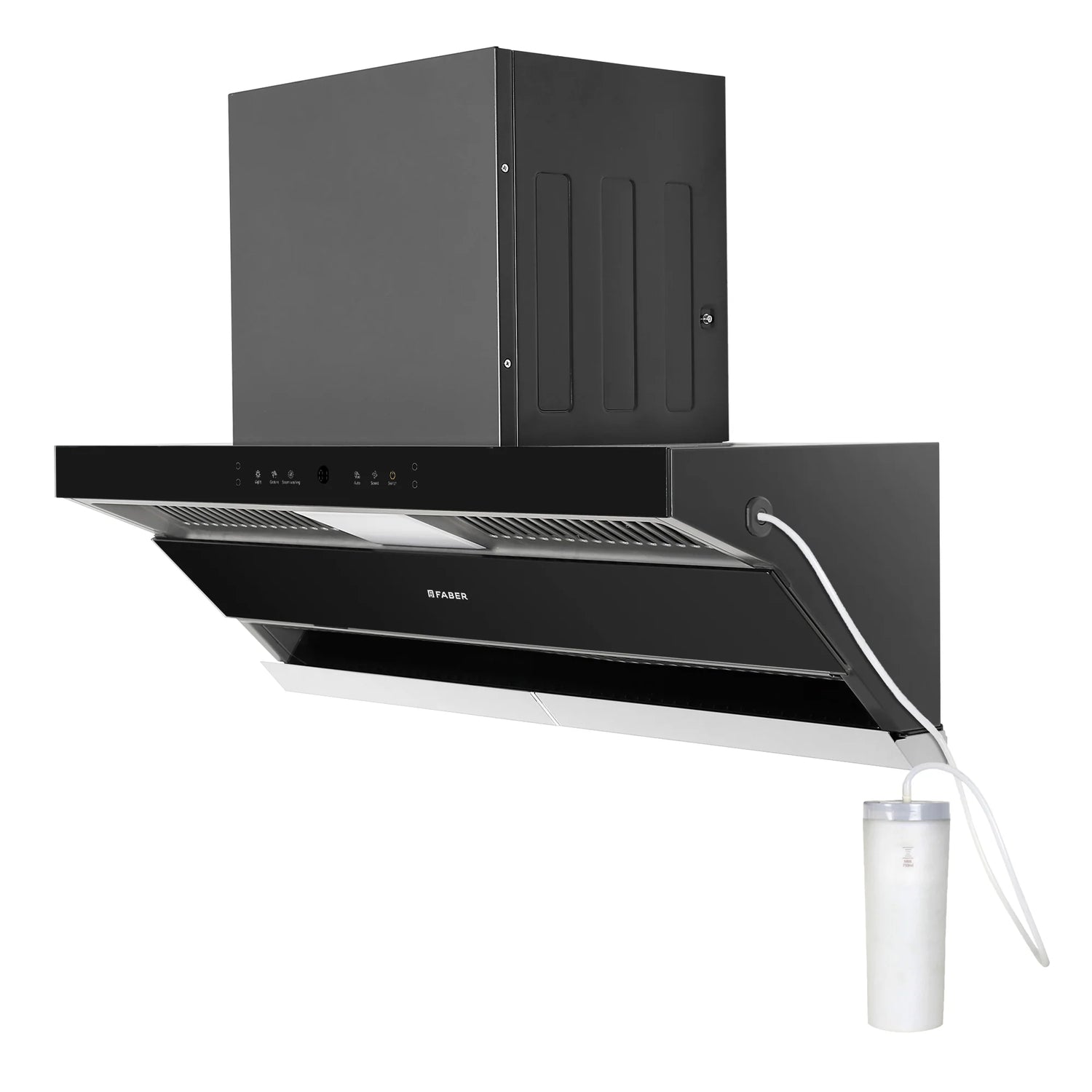 HOOD THUNDER STORM FL SW SC BK 90 Wall Mounted Chimney with 1800m³/hr Suction, Auto Steam Clean, Gesture & Touch Control - 330.0697.307