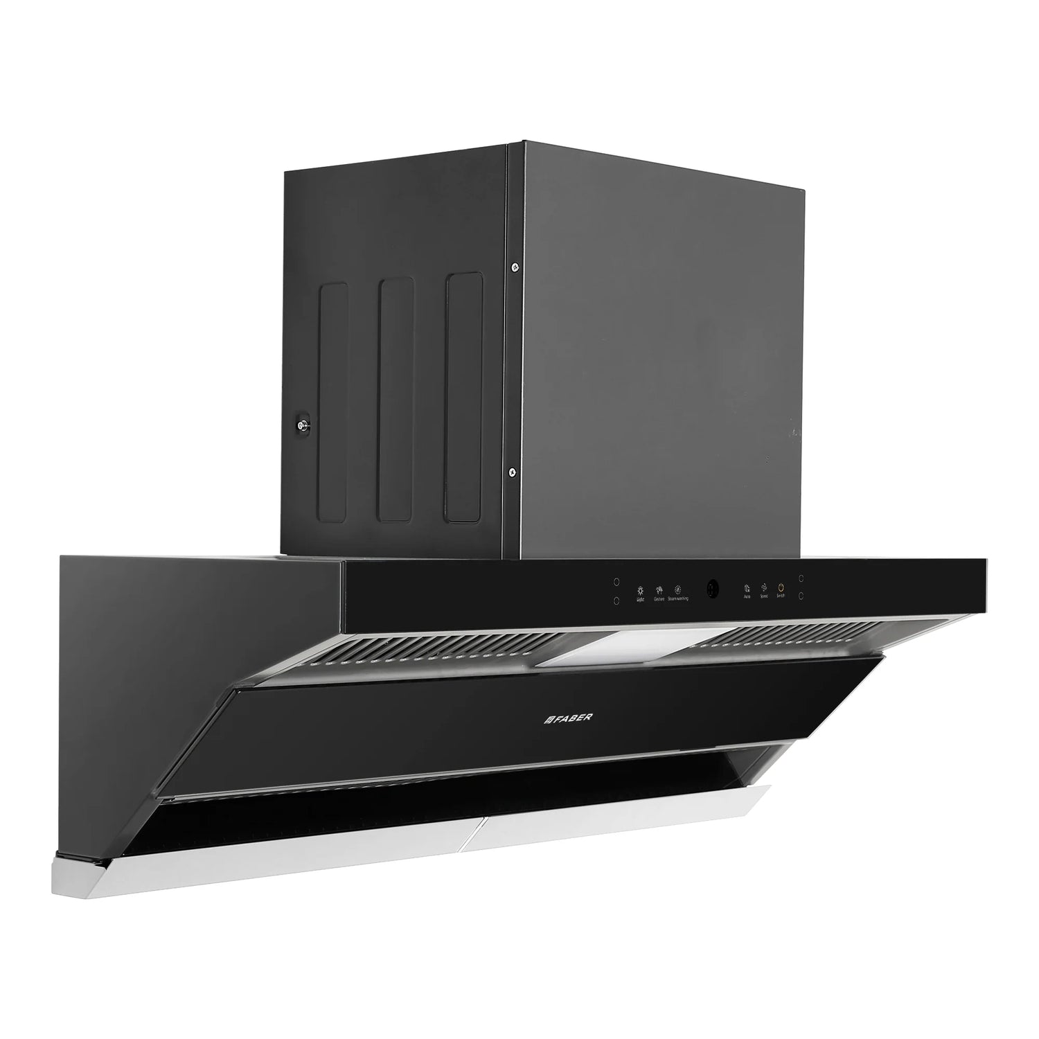 HOOD THUNDER STORM FL SW SC BK 90 Wall Mounted Chimney with 1800m³/hr Suction, Auto Steam Clean, Gesture & Touch Control - 330.0697.307