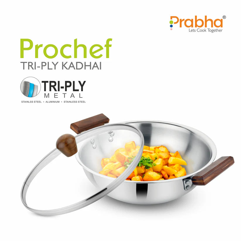 Prochef Kadhai With Lid – 2.2L, 22cm