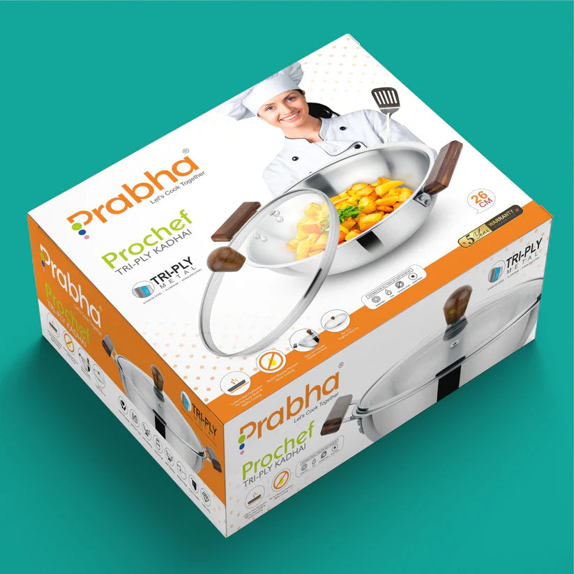 Prochef Kadhai With Lid – 2.2L, 22cm