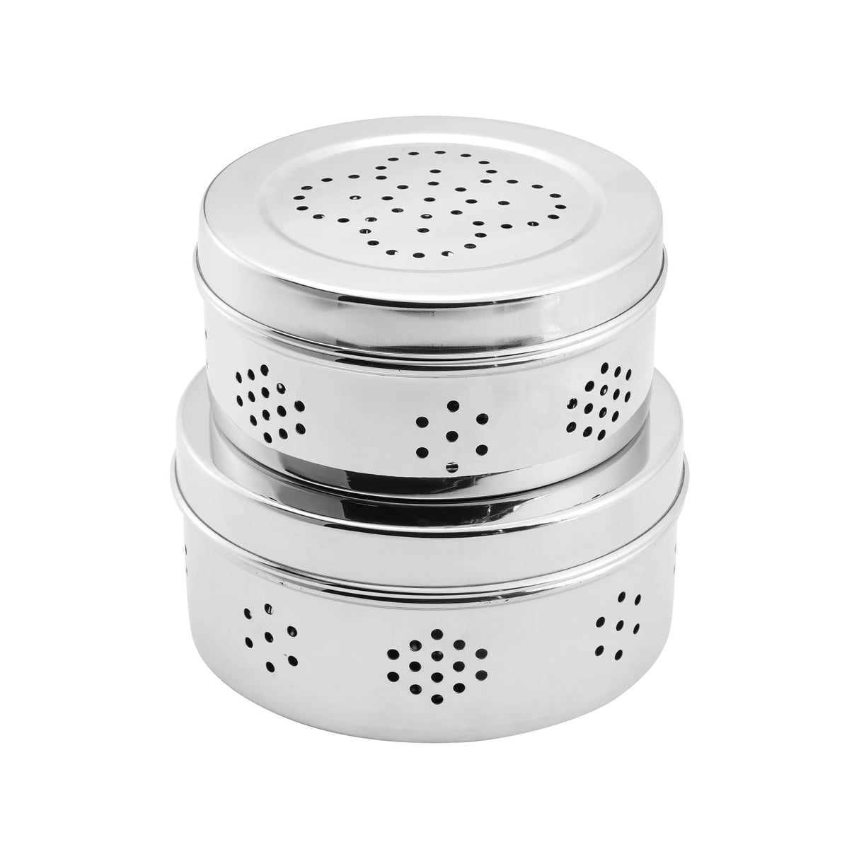 Sprouts Maker Box Stainless Steel - Set of 2 (550 ml + 800ml), Coriander Storage Container for Fridge with Air Ventilation, Sturdy & Durable, Herbs Container, Puri Dabba